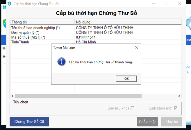 Cấp bù chữ ký số newtel-ca04